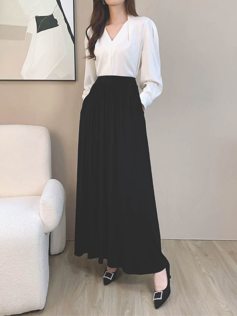 Pre Pleated Maxi Skirt (L-2312)