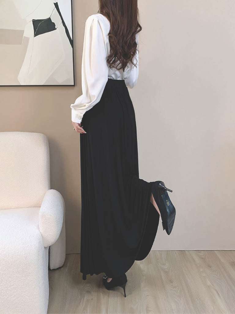 Pre Pleated Maxi Skirt (L-2312)
