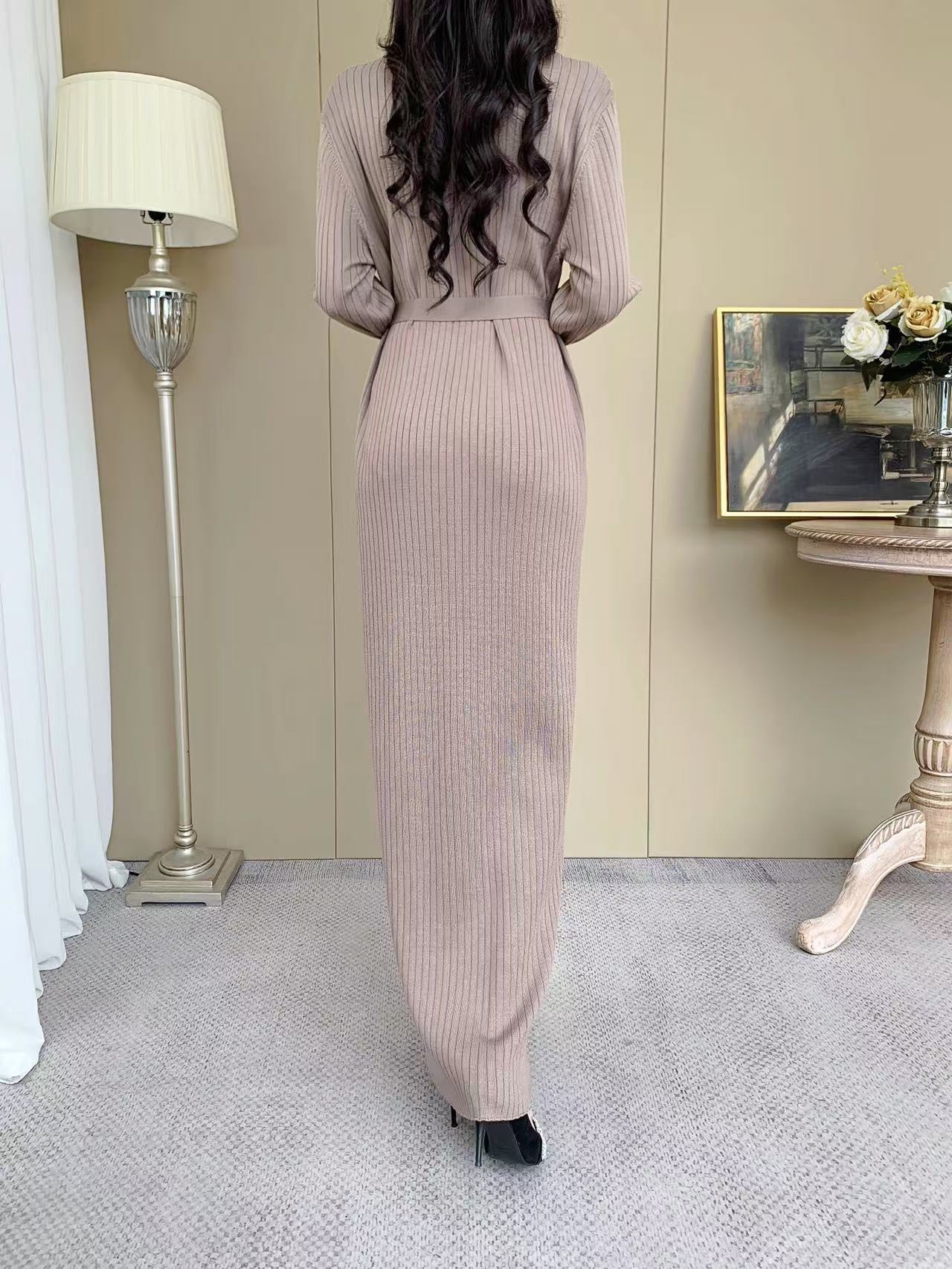 Ribbed Maxi Dress (L-19092C)