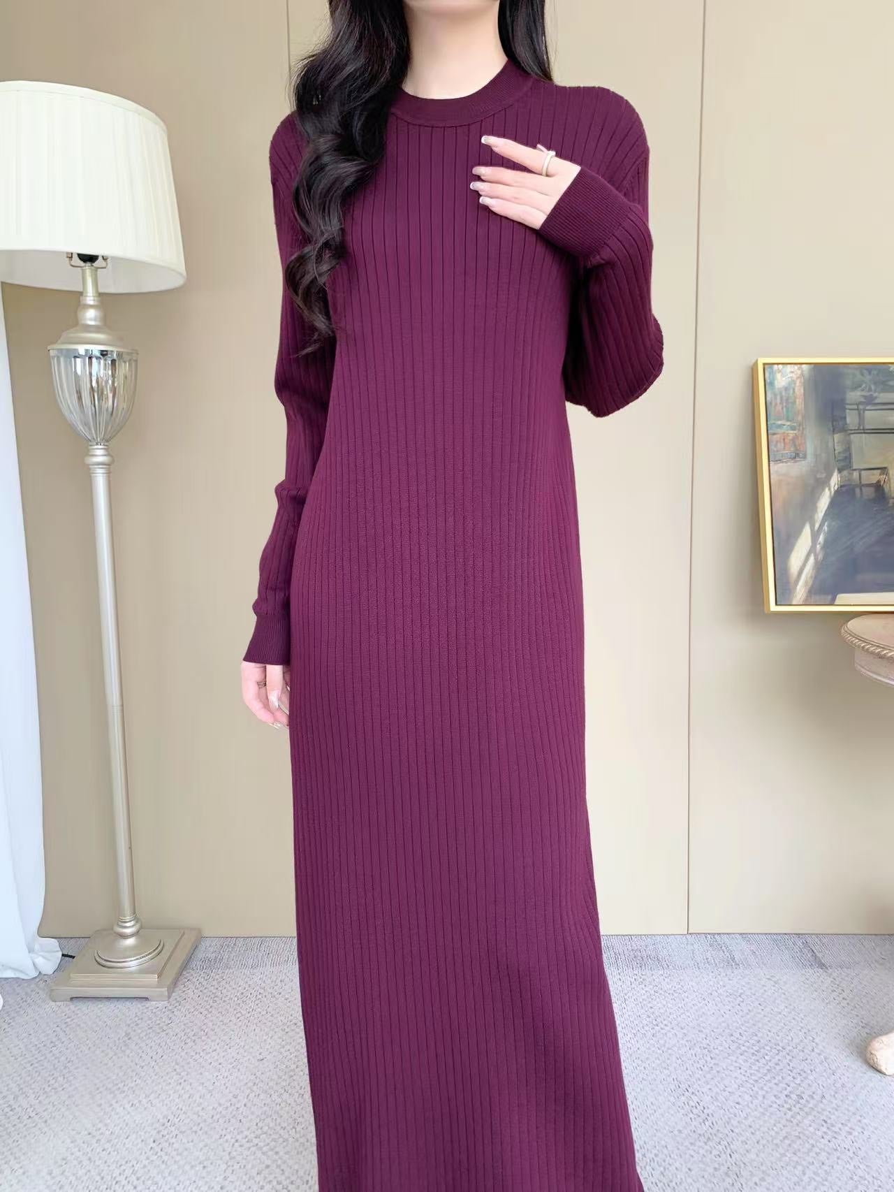 Ribbed Maxi Dress (L-19092C)