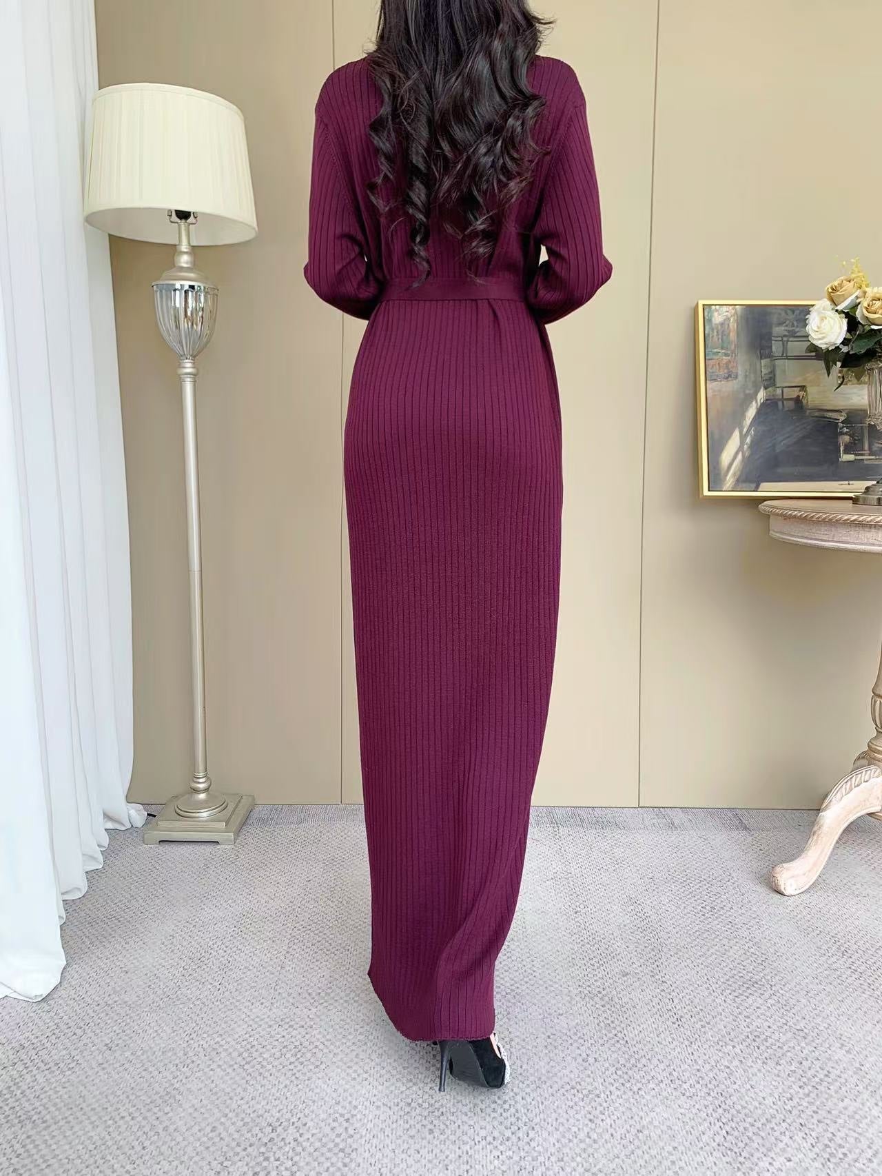 Ribbed Maxi Dress (L-19092C)
