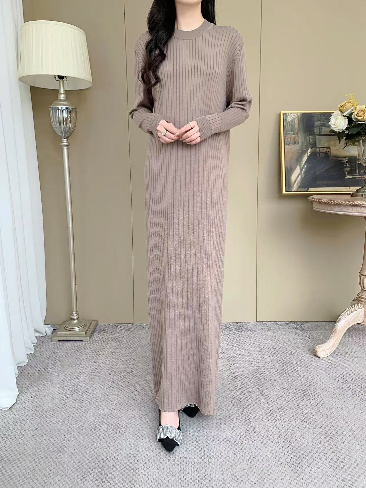 Ribbed Maxi Dress (L-19092C)
