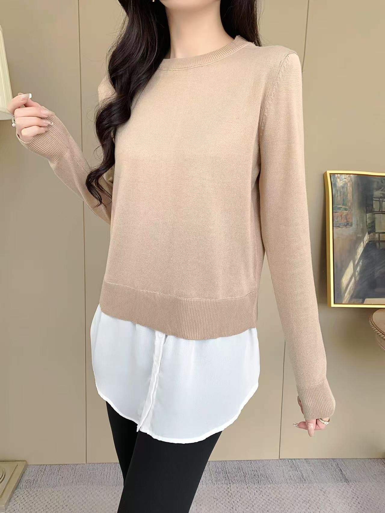 Knit Sleeve Sweater (L-20087)