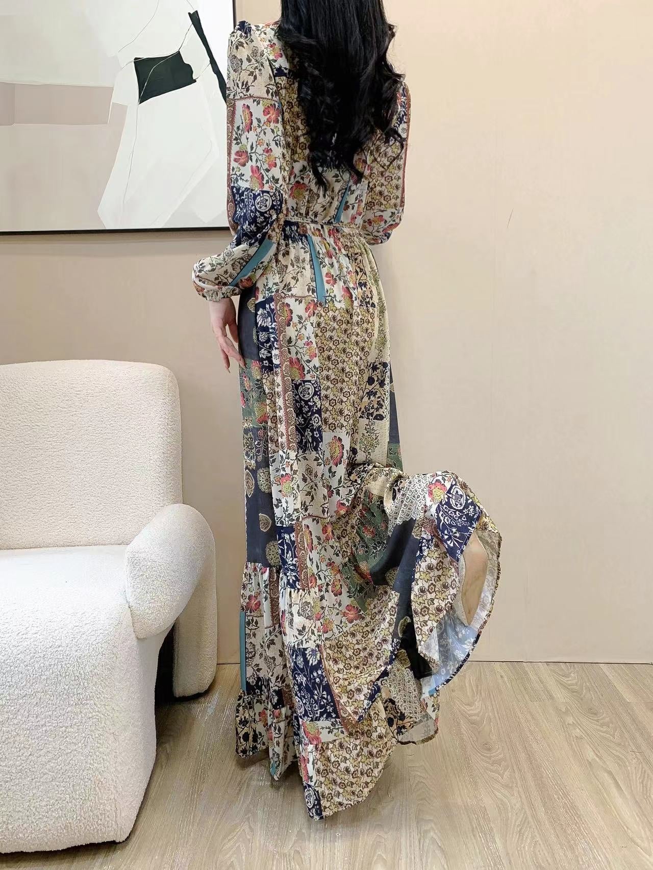 Bloom Button Up Maxi Dress (L-21322B)