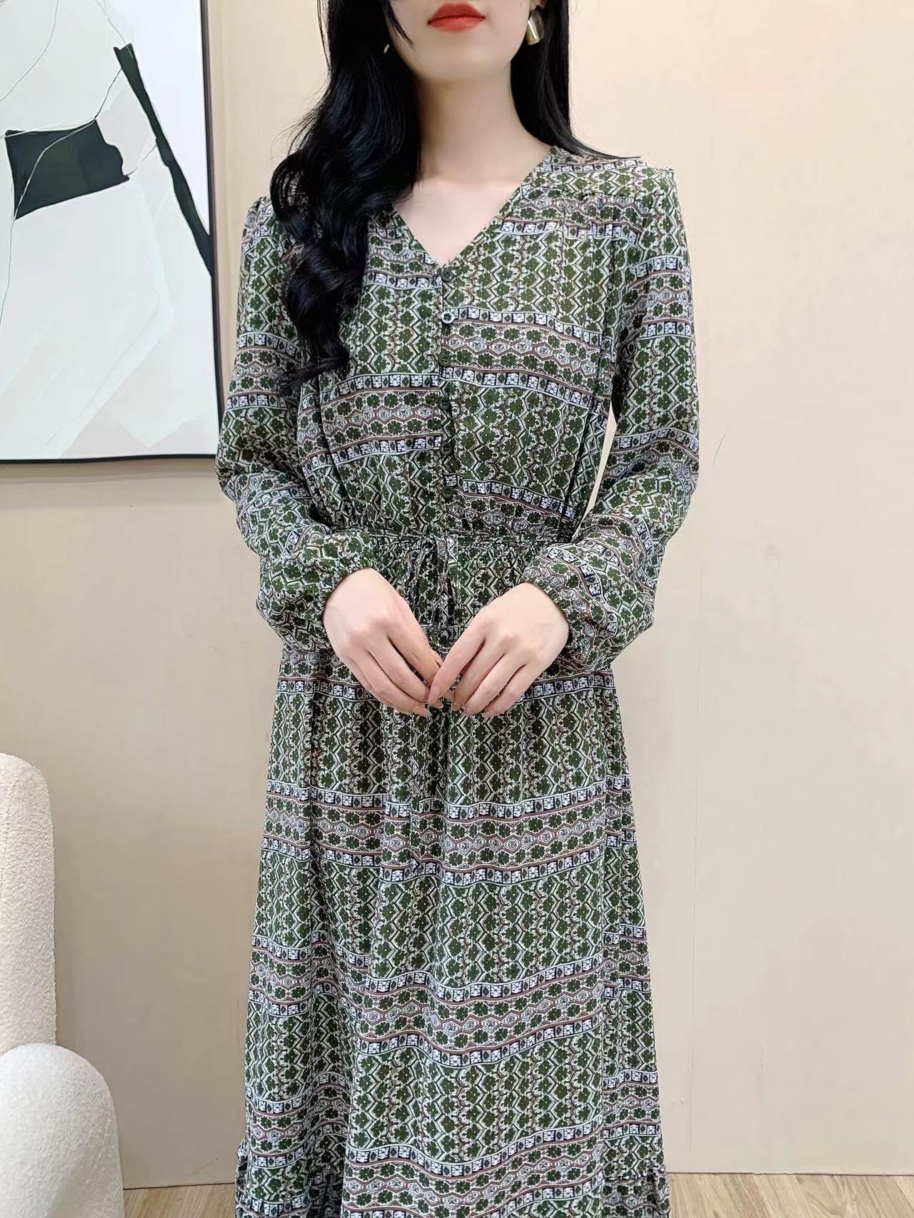 Bloom Button Up Maxi Dress (L-21322B)