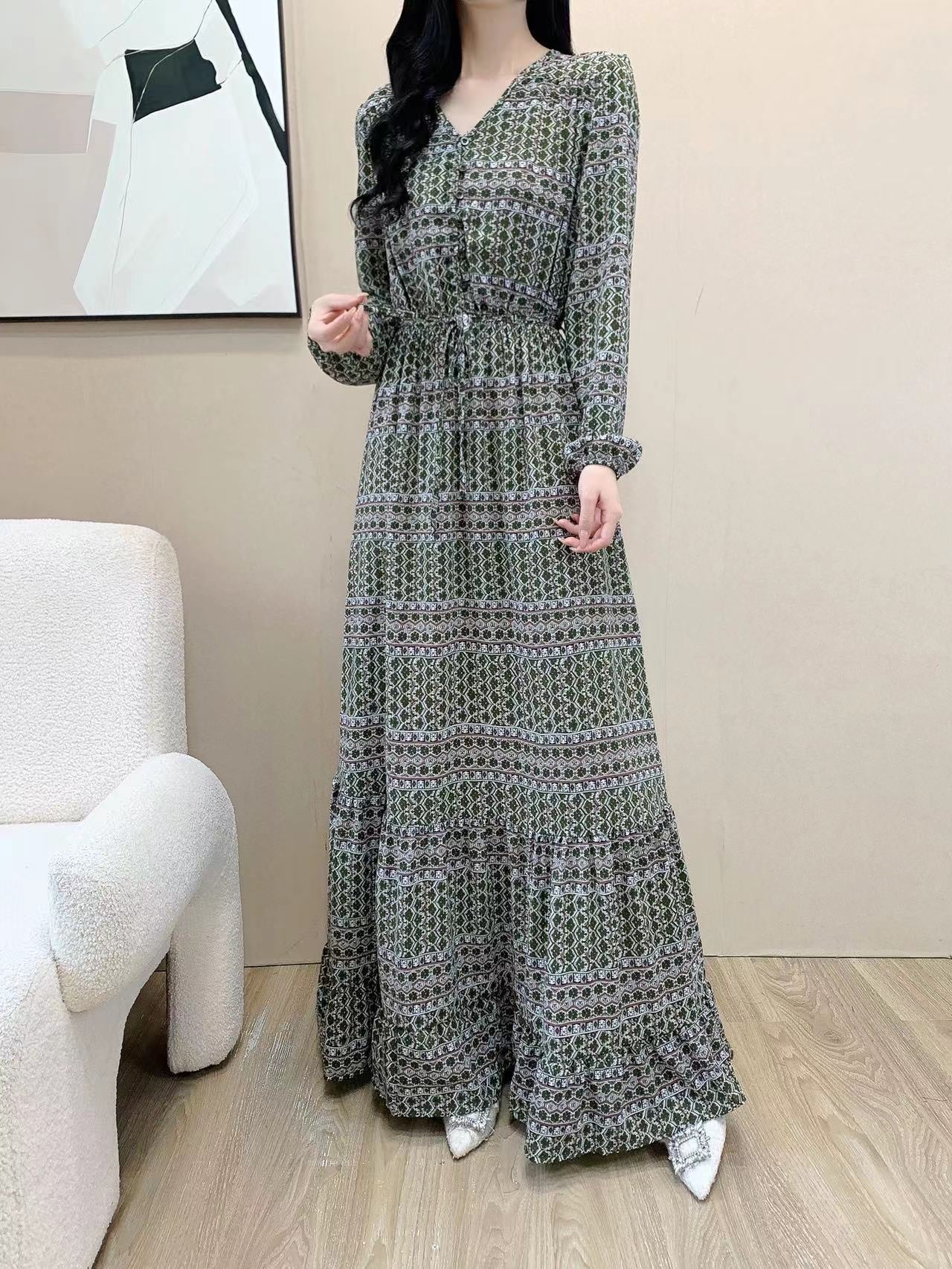 Bloom Button Up Maxi Dress (L-21322B)