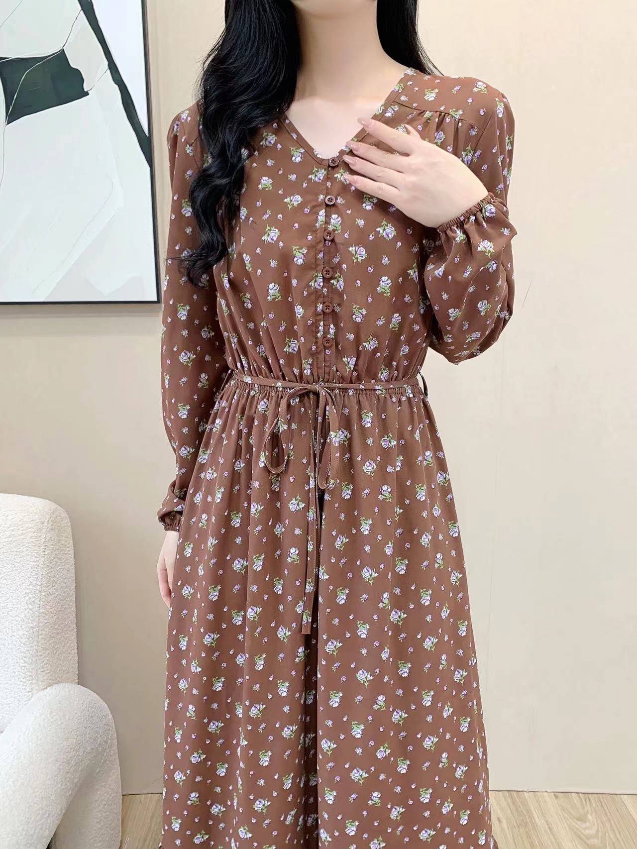 Bloom Button Up Maxi Dress (L-21322B)