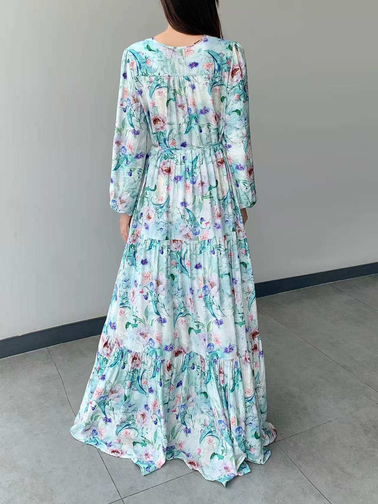 Floral Long Dress (L-21318A)