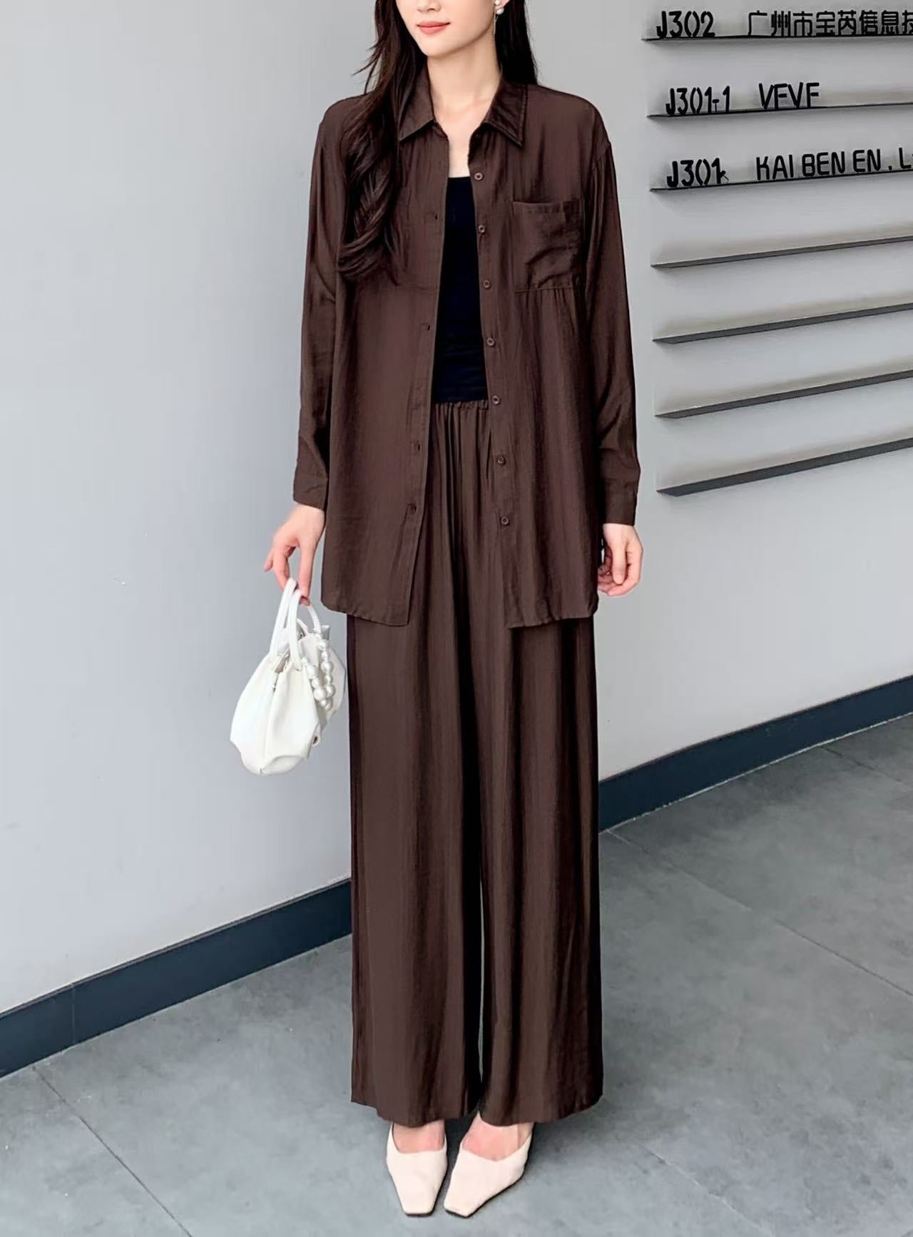 Wide Straight Pants Bottoms Only (L-24305)
