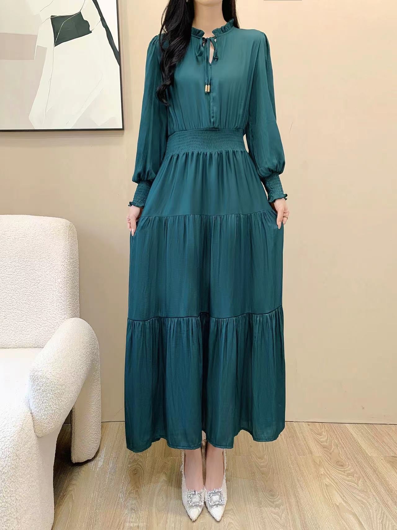 Silk Maxi Dress (L-24428)