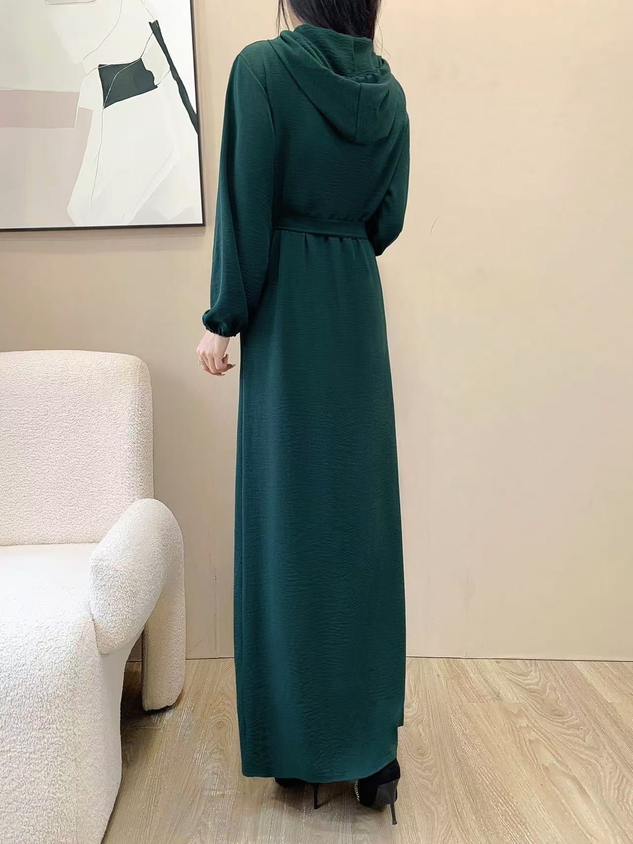 Hoodie Long Dress (L-24806)