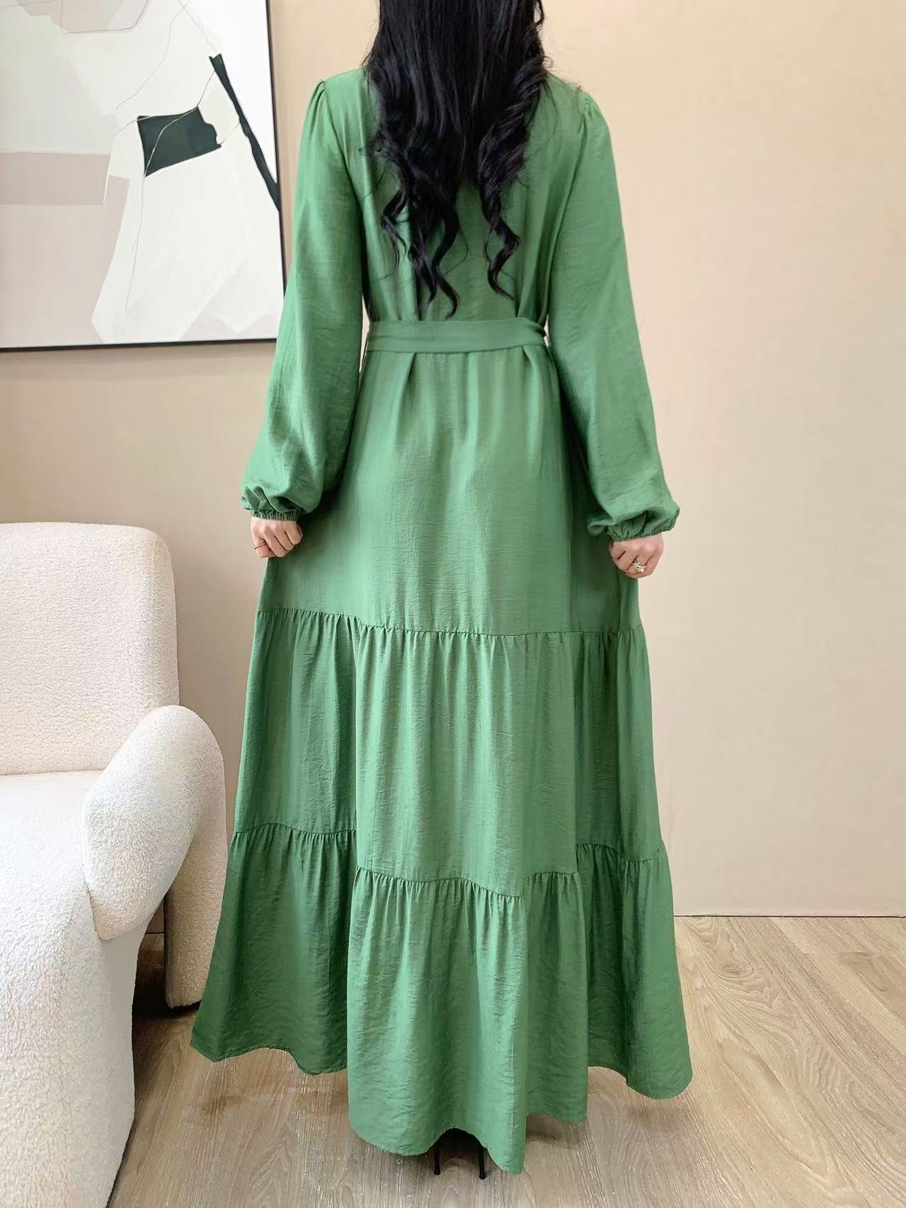 High Neck Maxi Dress (L-24809)