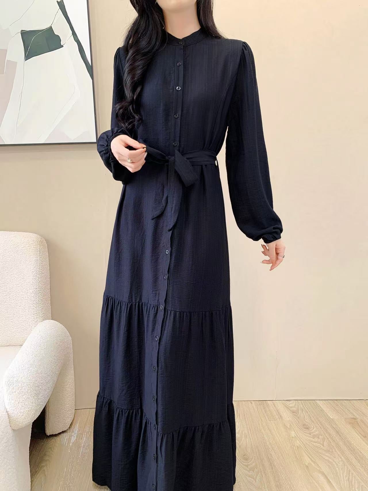 High Neck Maxi Dress (L-24809)