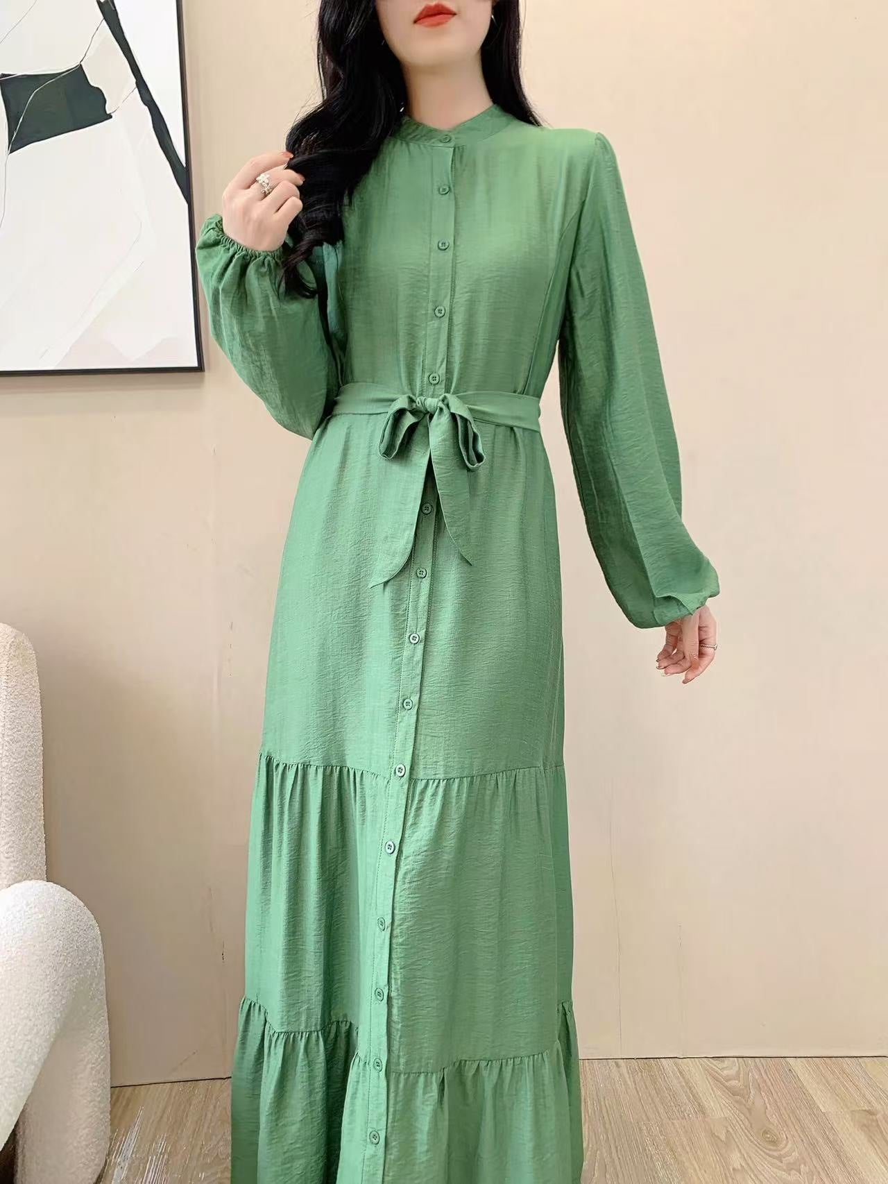 High Neck Maxi Dress (L-24809)