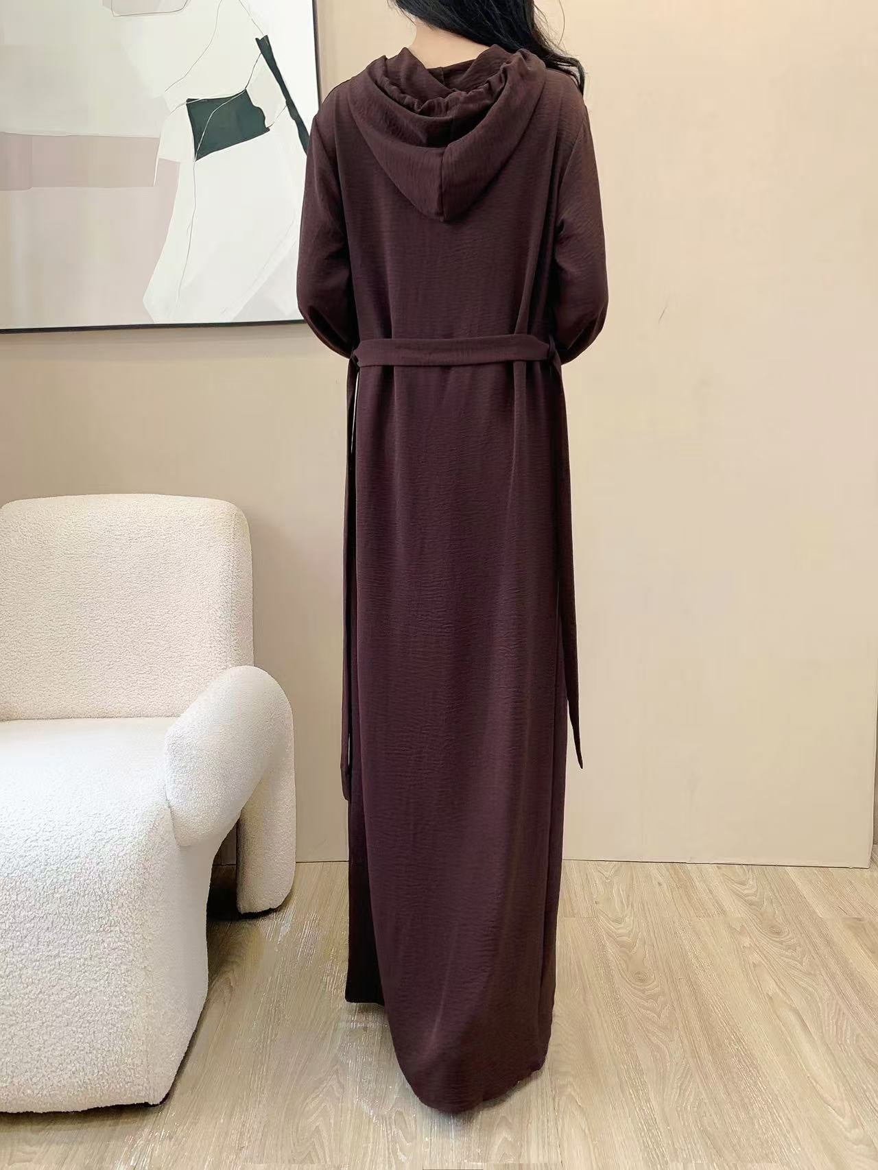 Hoodie Long Dress (L-24806)