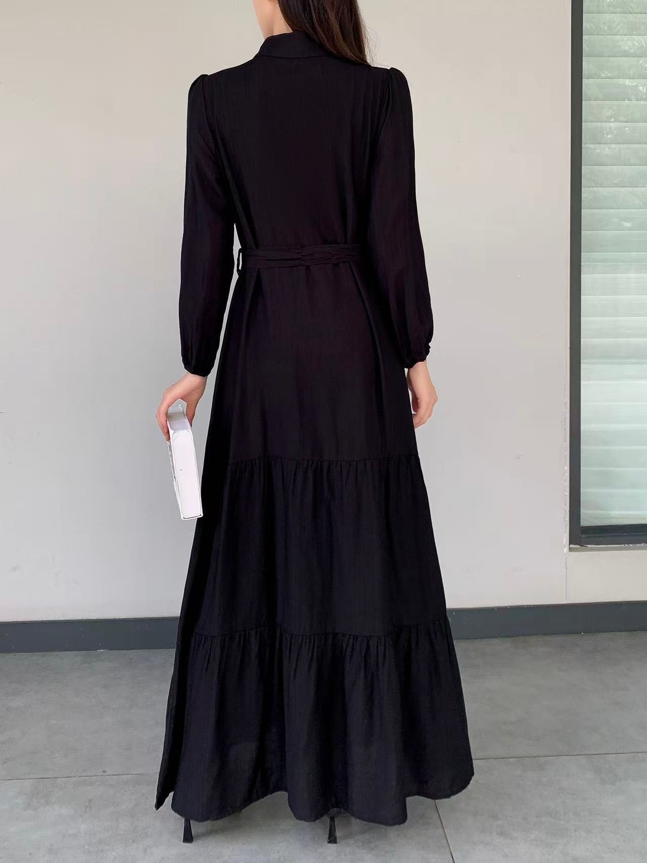 Collared Maxi Dress (L-25909 )