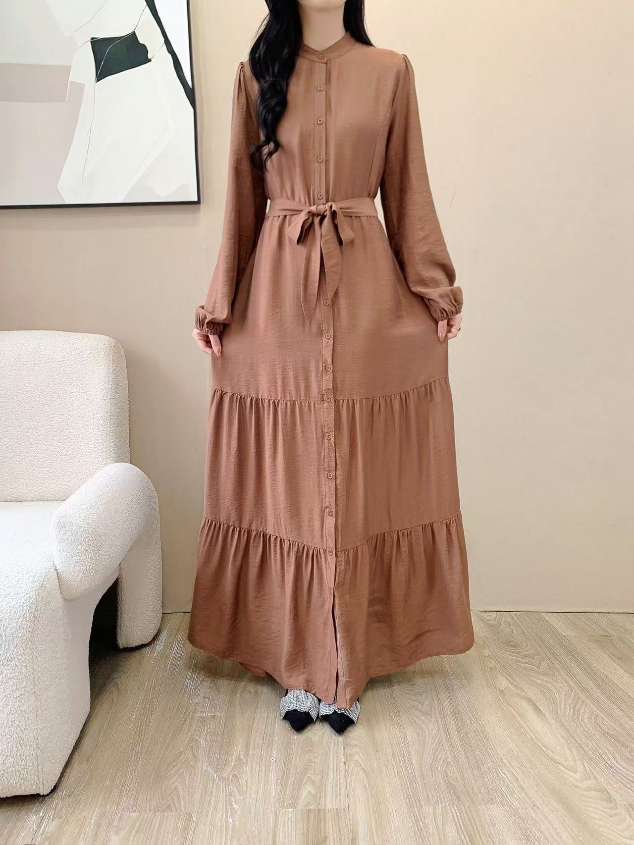 High Neck Maxi Dress (L-24809)