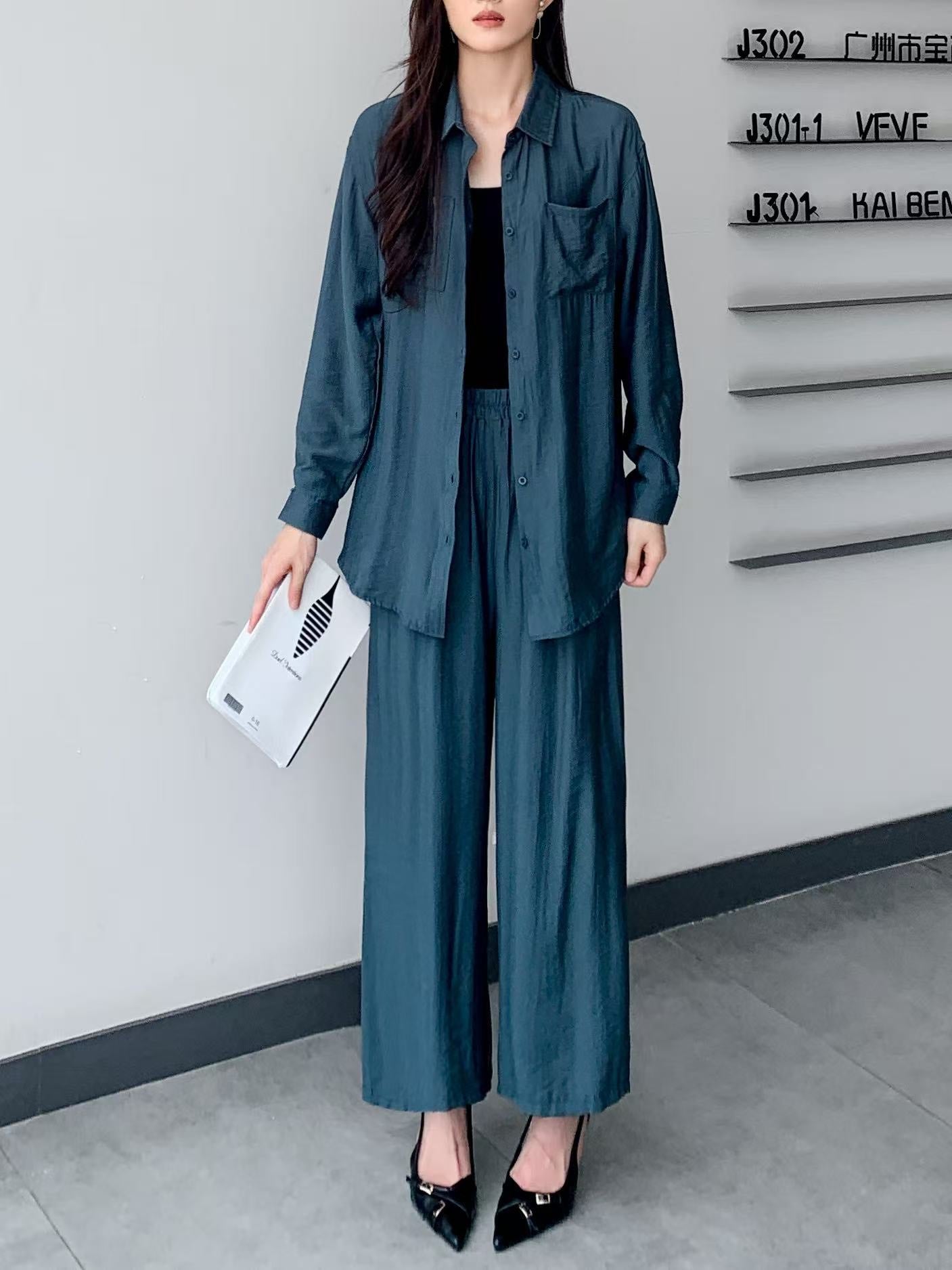 Wide Straight Pants Bottoms Only (L-24305)