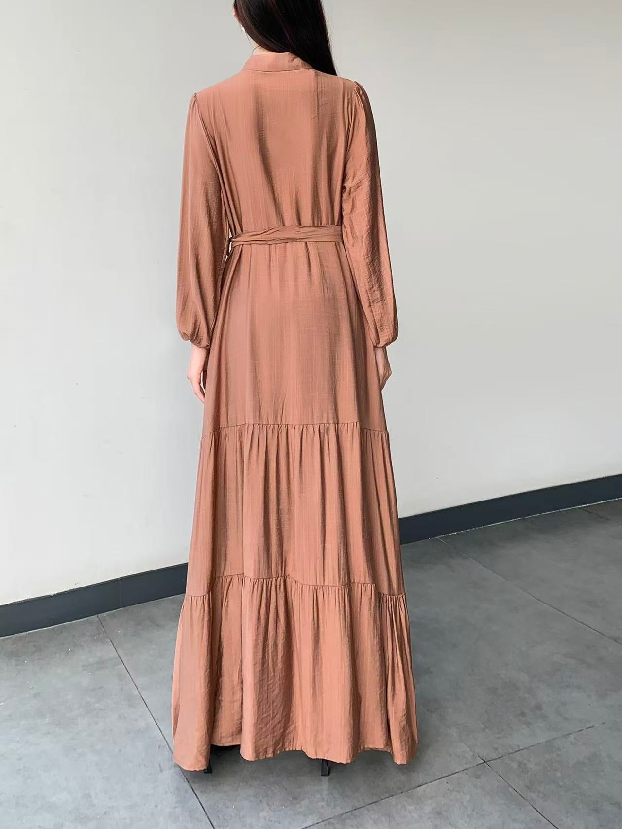 Collared Maxi Dress (L-25909 )