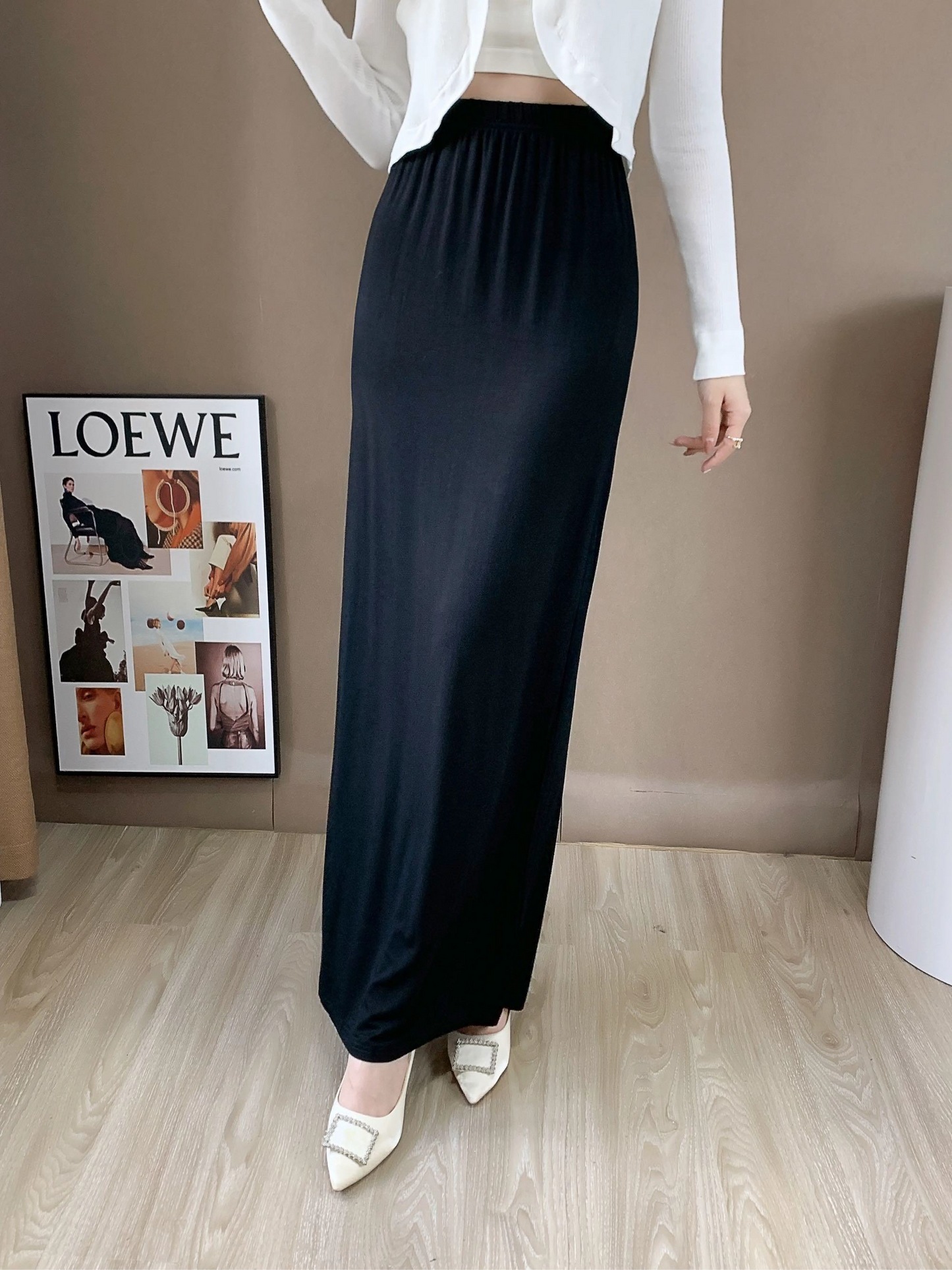 High Waisted Pencil Skirt (L-20091B)