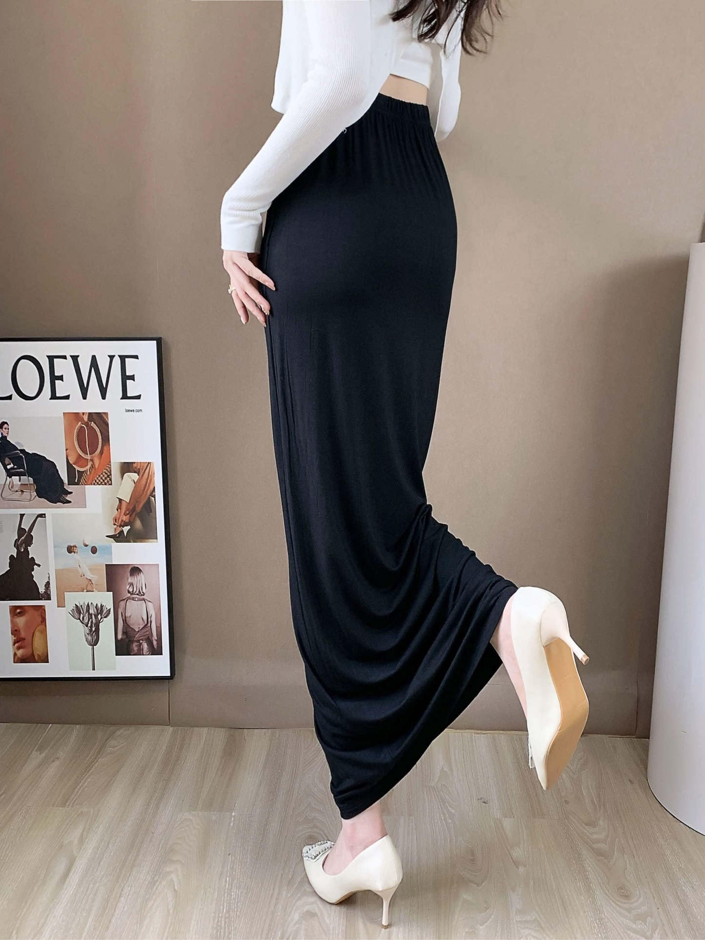 High Waisted Pencil Skirt (L-20091B)