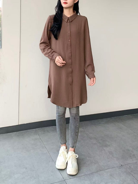 Long Sleeve Shirt Dress (L-1723B)