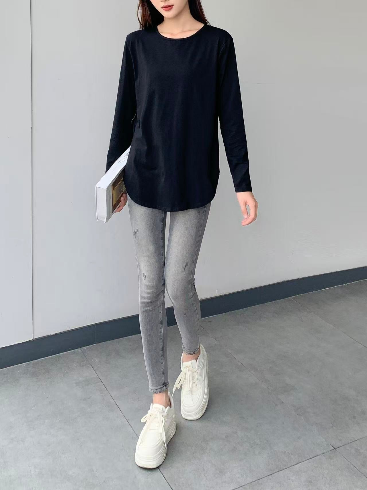 Cotton Long Sleeves Top ( L- 19165A )