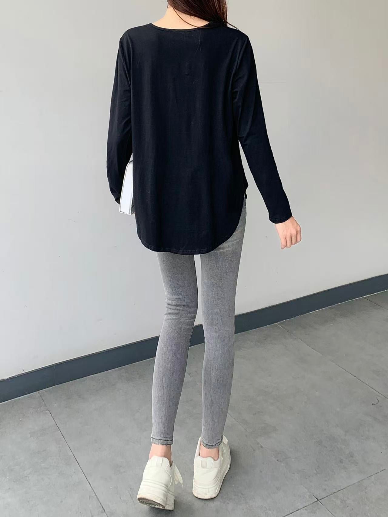 Cotton Long Sleeves Top ( L- 19165A )