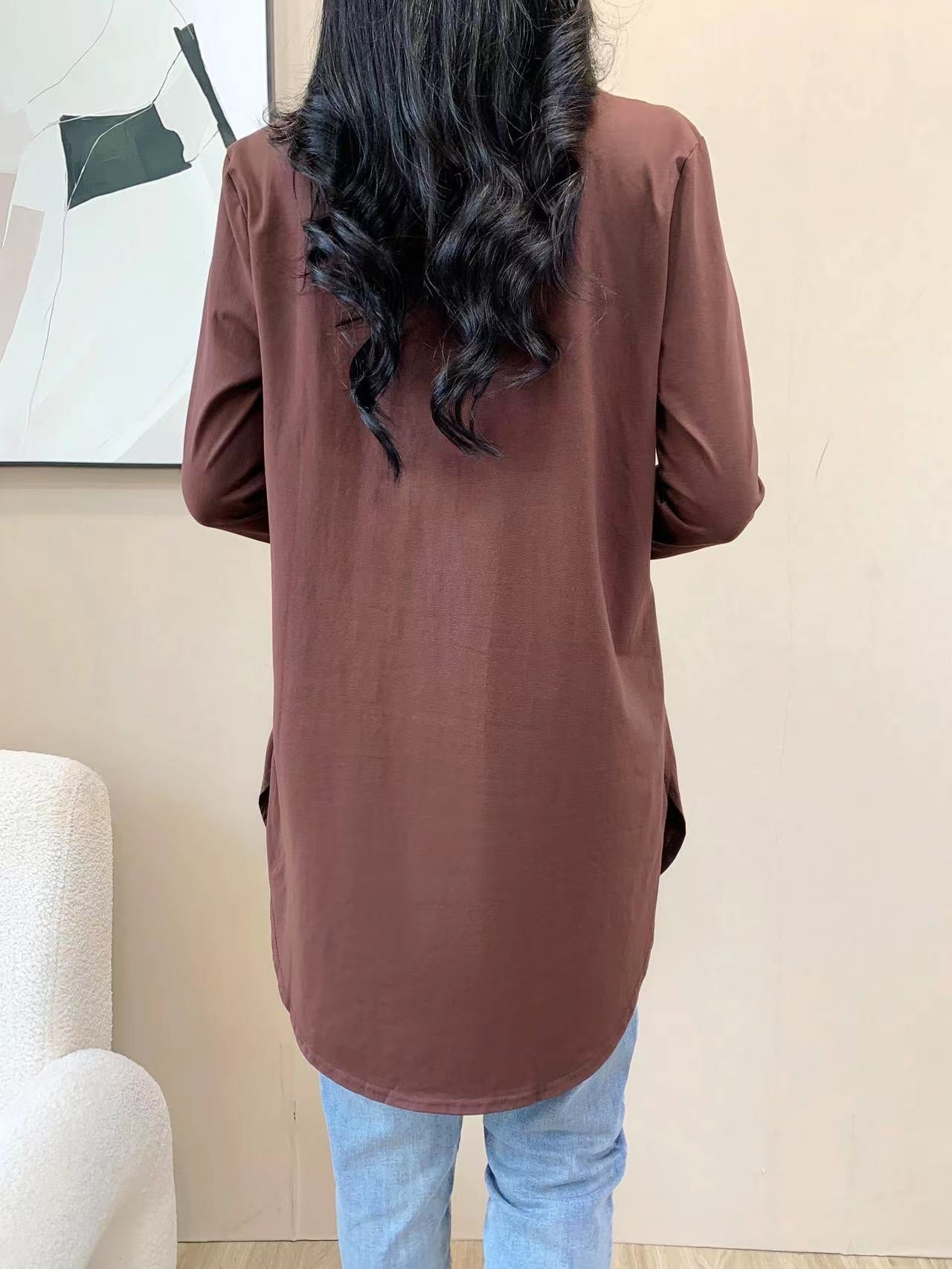 Drop Shoulder Long Sleeve Shirt (L-1916)
