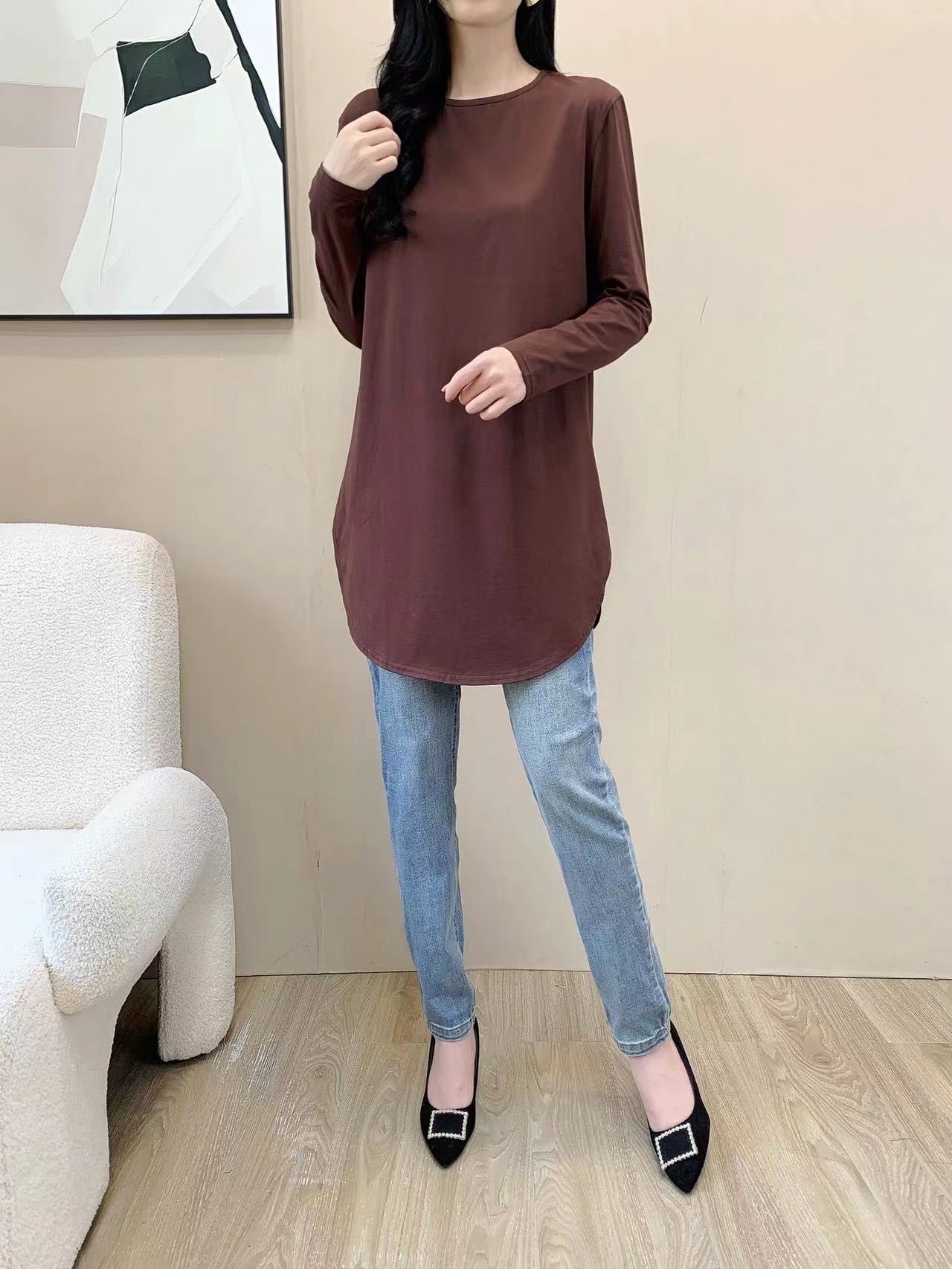 Drop Shoulder Long Sleeve Shirt (L-1916)