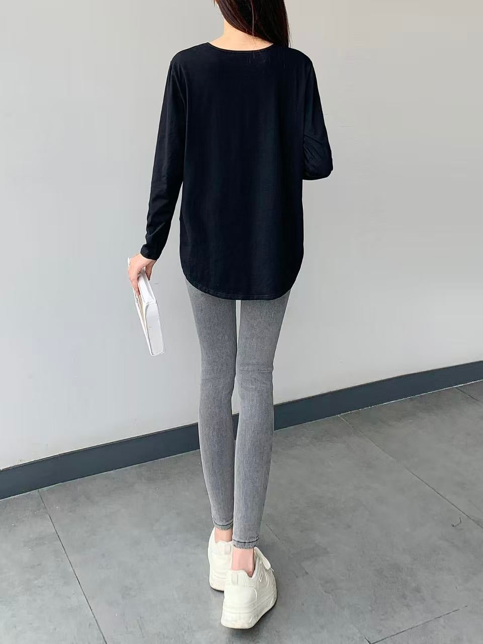 Casual Cotton Long Sleeve Top (L- 23509-1 )