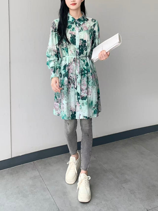 Sharp Shoulder Knee Dress (L-24810)