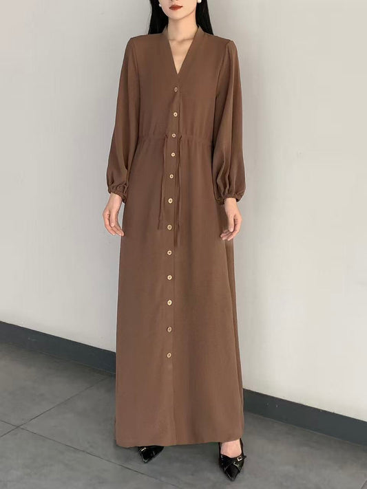 Button-up Maxi Dress ( L-25903 )