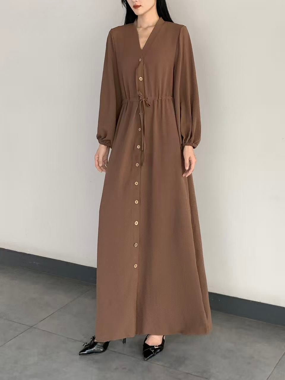 Button-up Maxi Dress ( L-25903 )