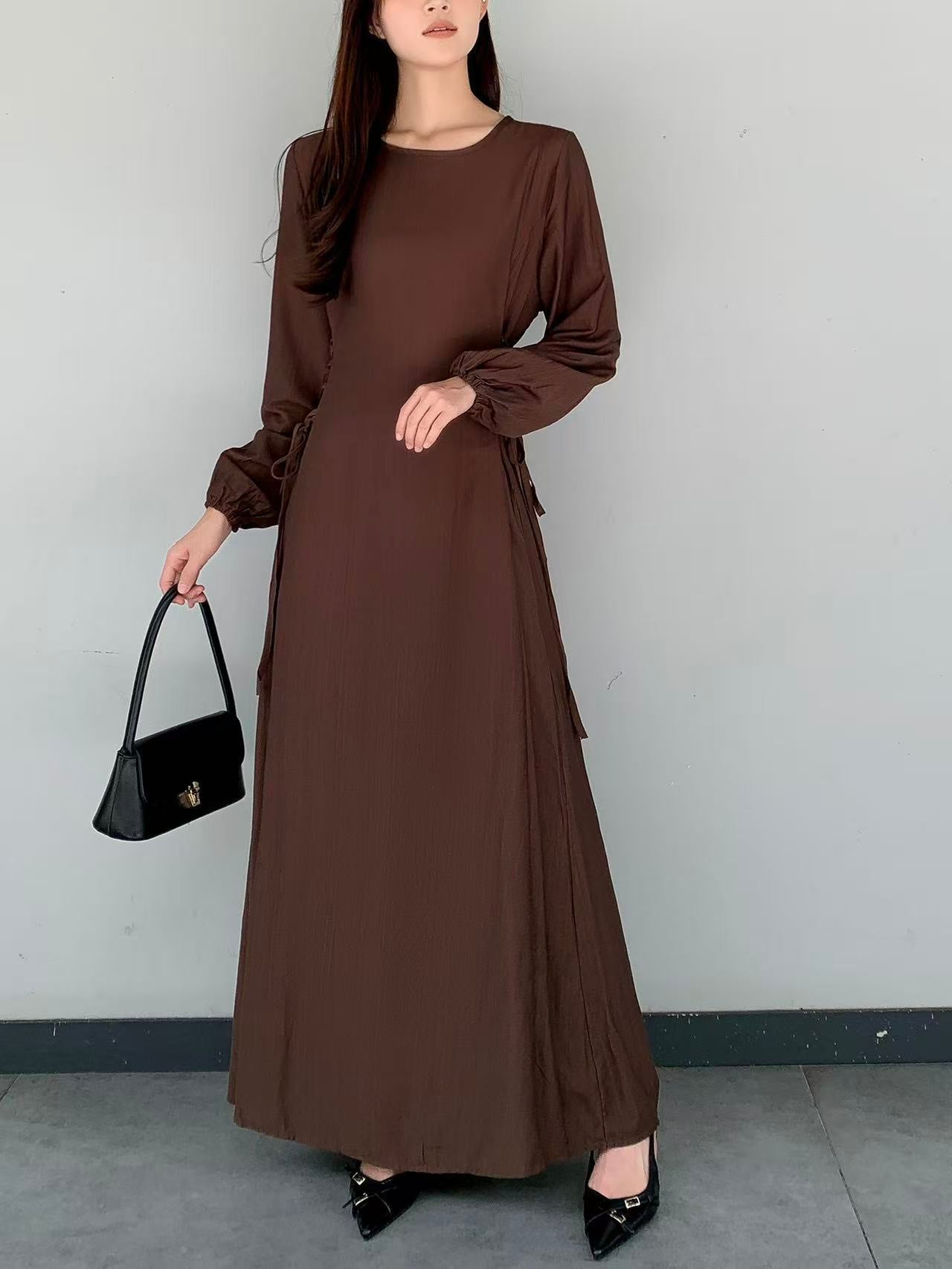 Side Strap Maxi Dress (L-25907)