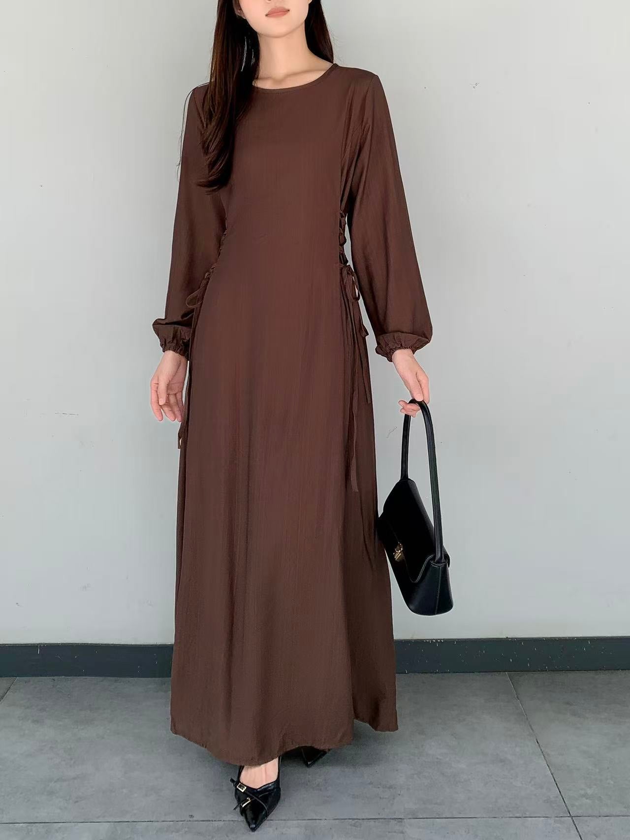 Side Strap Maxi Dress (L-25907)
