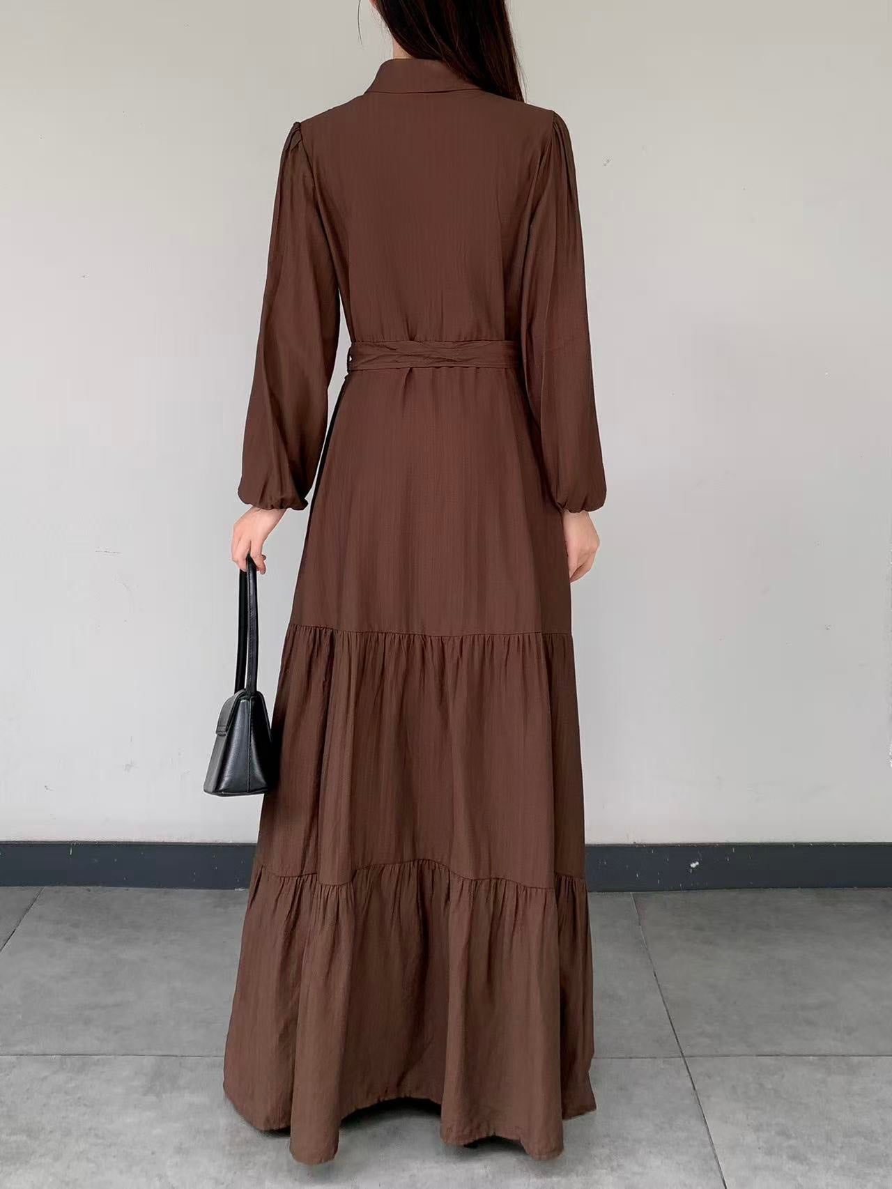Collared Maxi Dress (L-25909 )