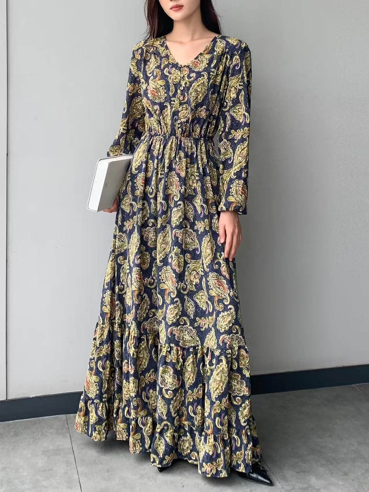 Button Up Maxi Dress (L-21322)