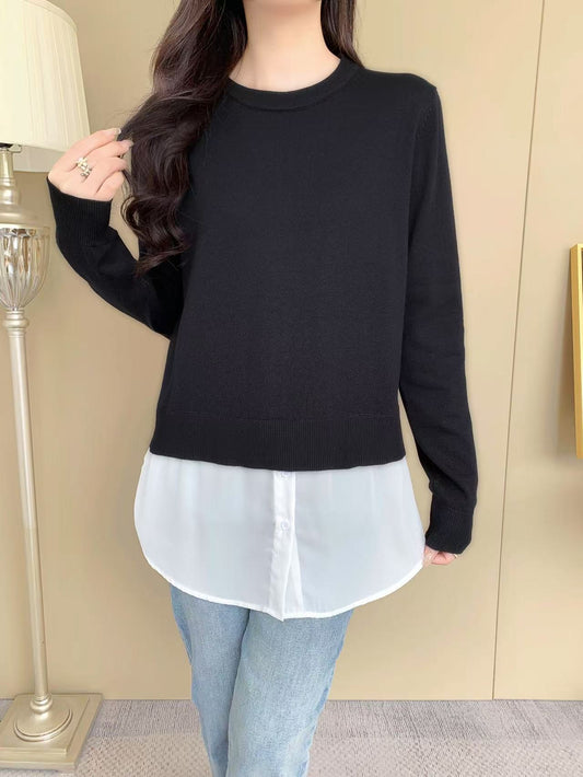 Knit Sleeve Sweater (L-20087)