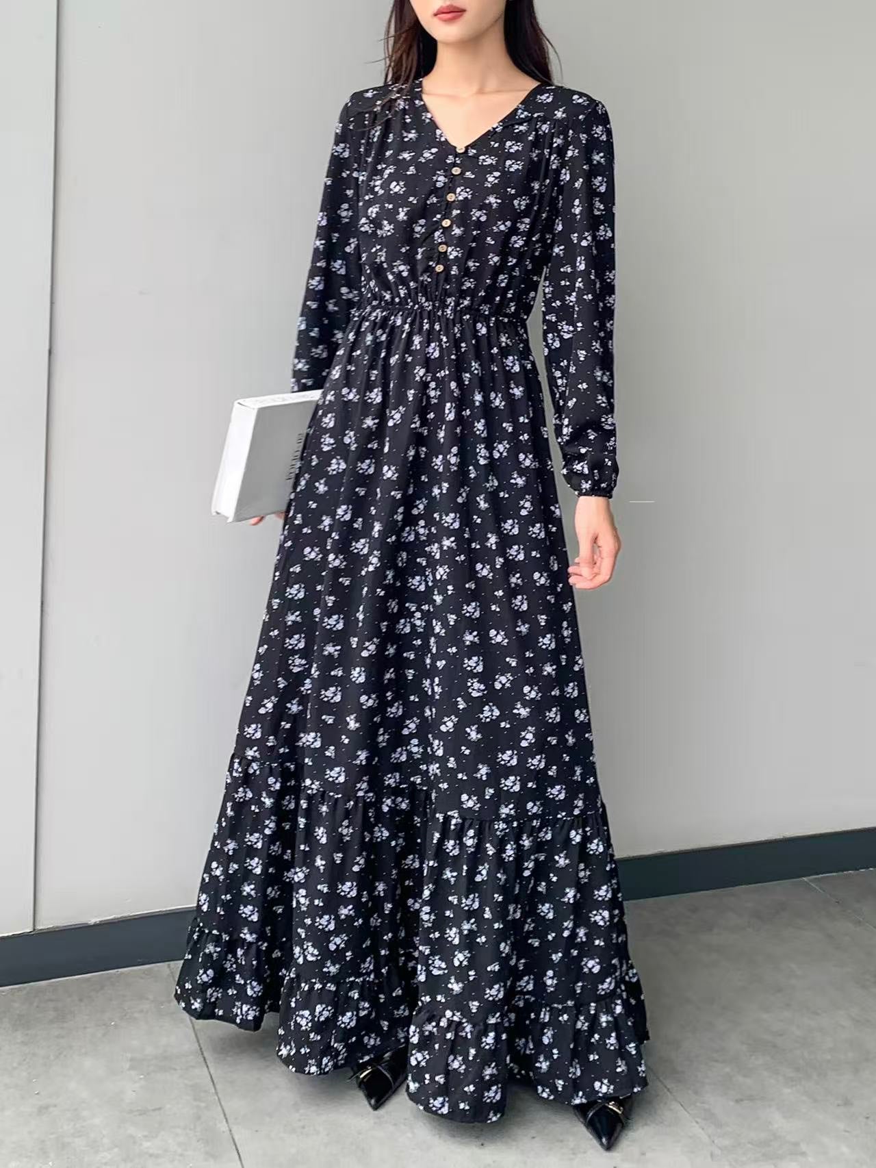 Button Up Maxi Dress (L-21322)