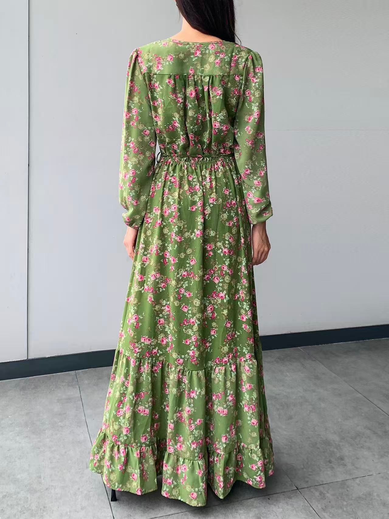 Button Up Maxi Dress (L-21322)