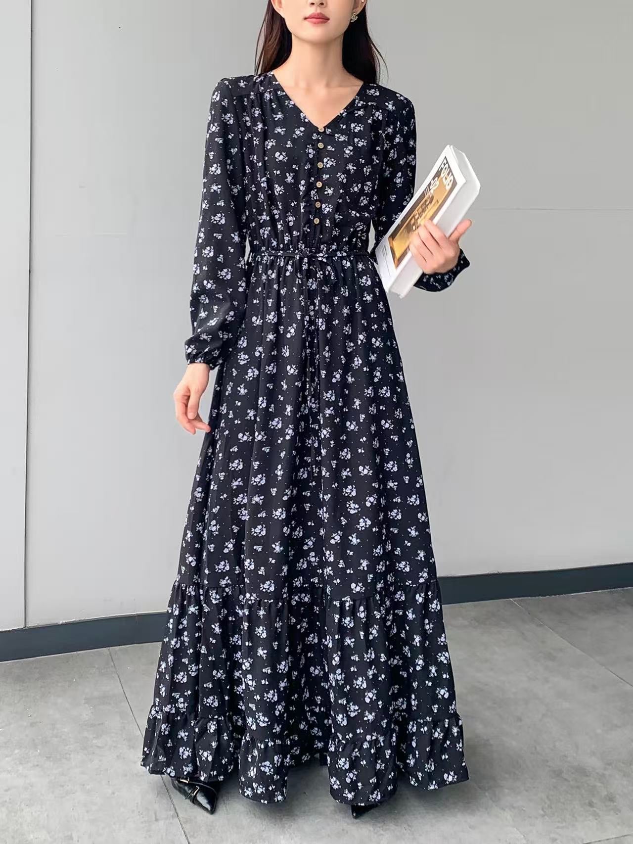 Button Up Maxi Dress (L-21322)