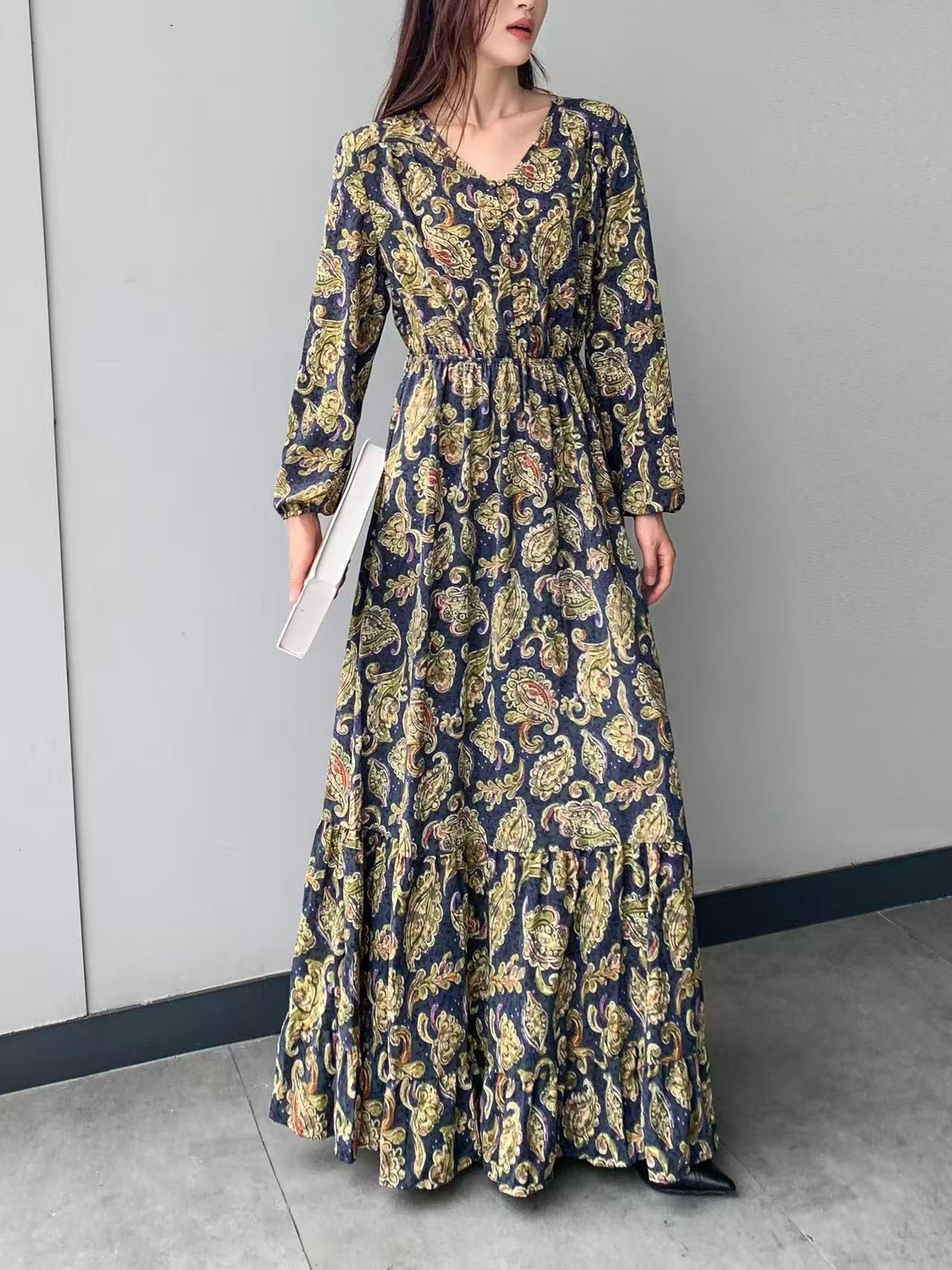 Button Up Maxi Dress (L-21322)