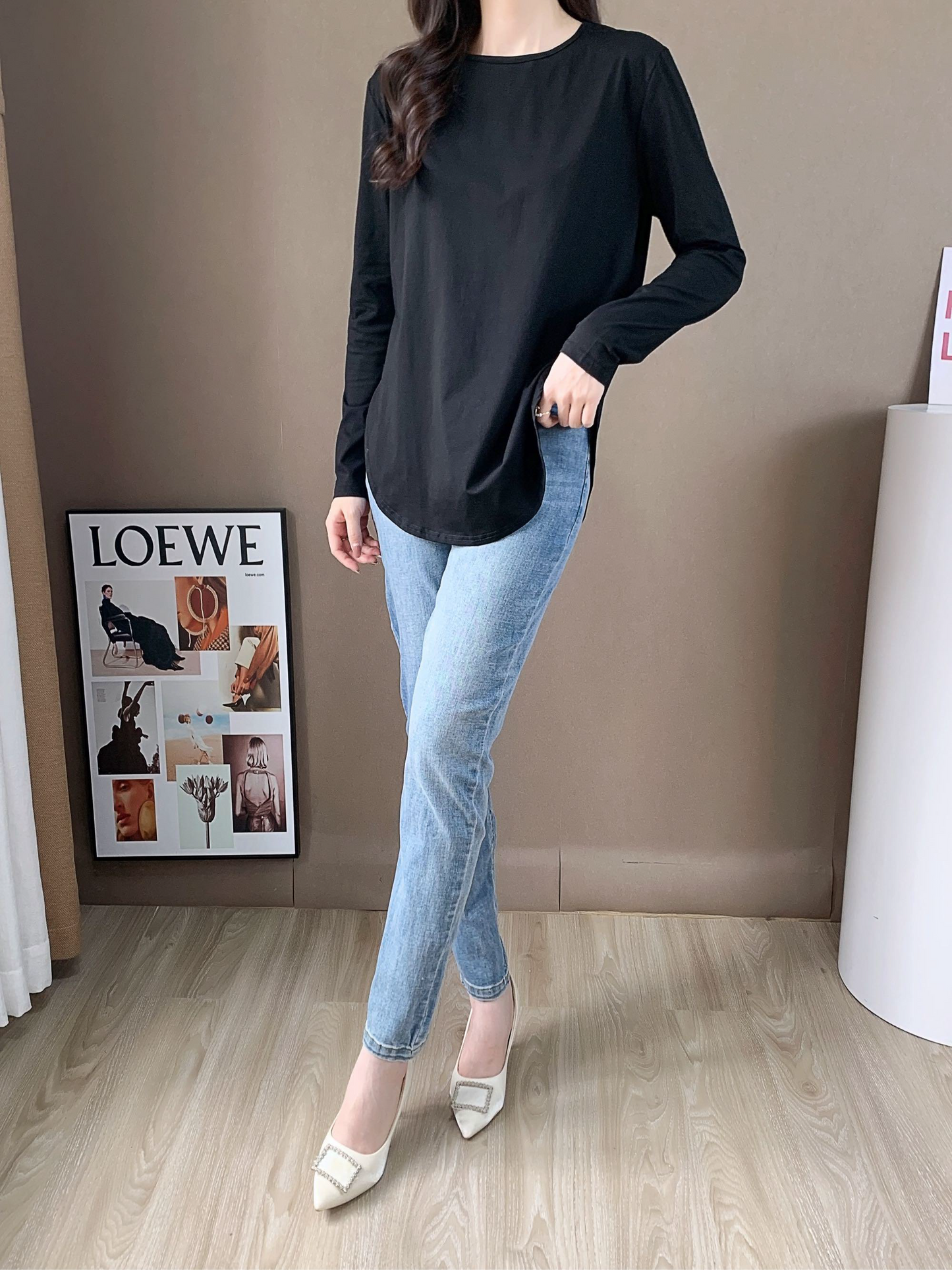 Drop Shoulder Long Sleeve Shirt (L-1916)