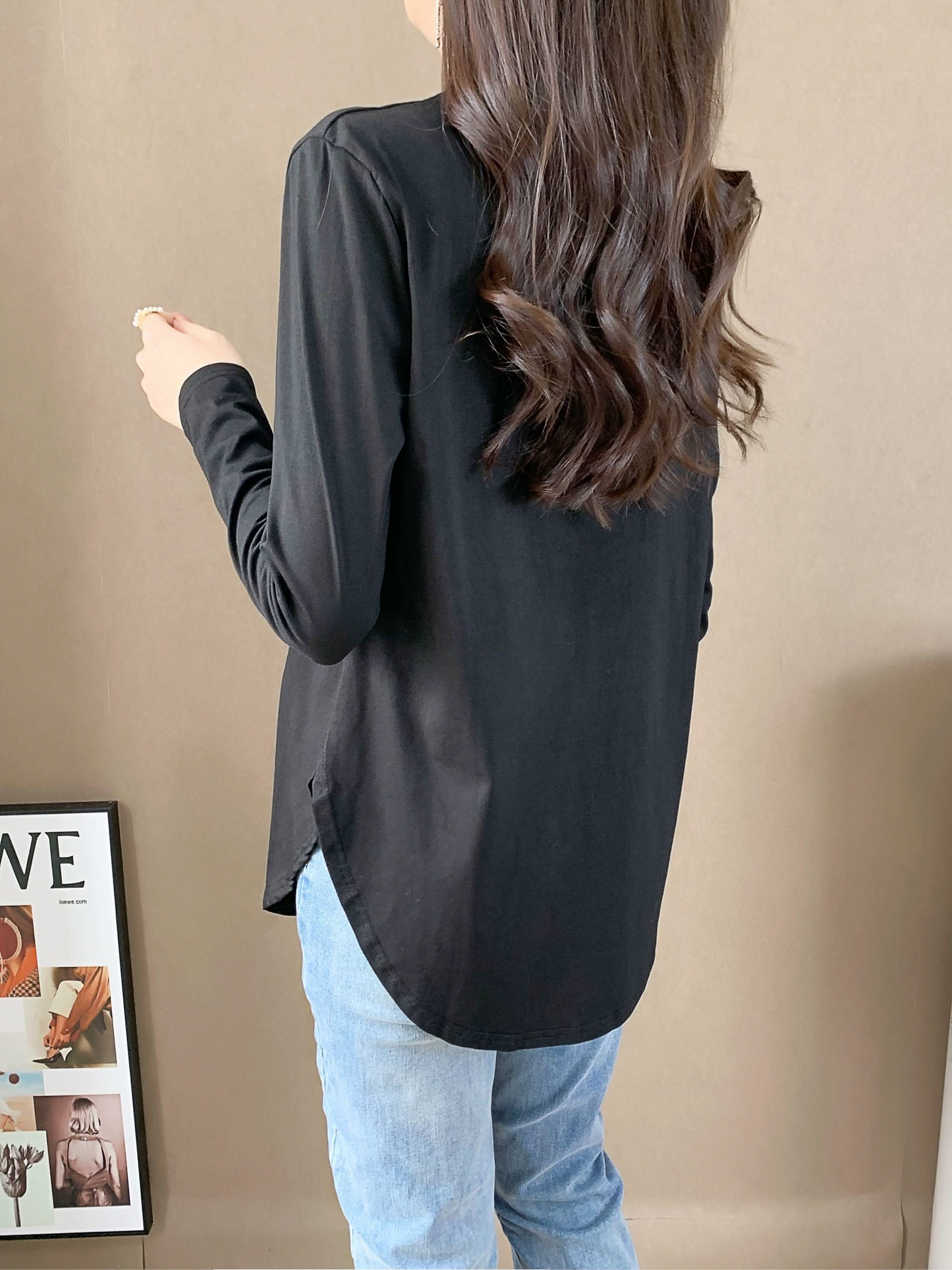 Drop Shoulder Long Sleeve Shirt (L-1916)