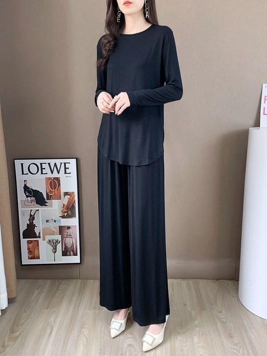 Drop Shoulder Long Sleeve Shirt (L-19165) (Top Only)