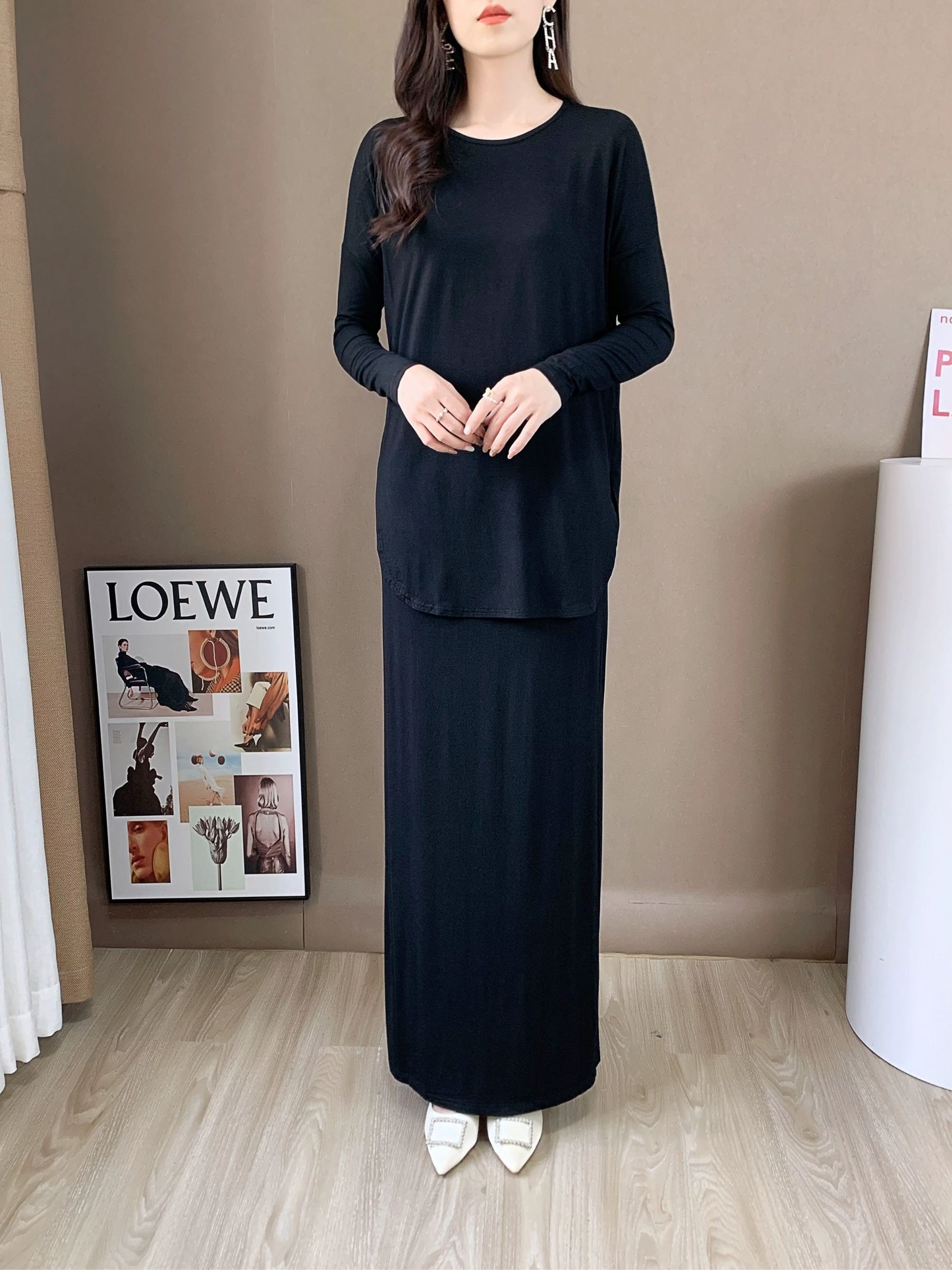 Mid-Length Long Sleeve Top (L-1806)